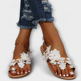Boho - Comfortable Sandals with Flowers & Ankle Strap