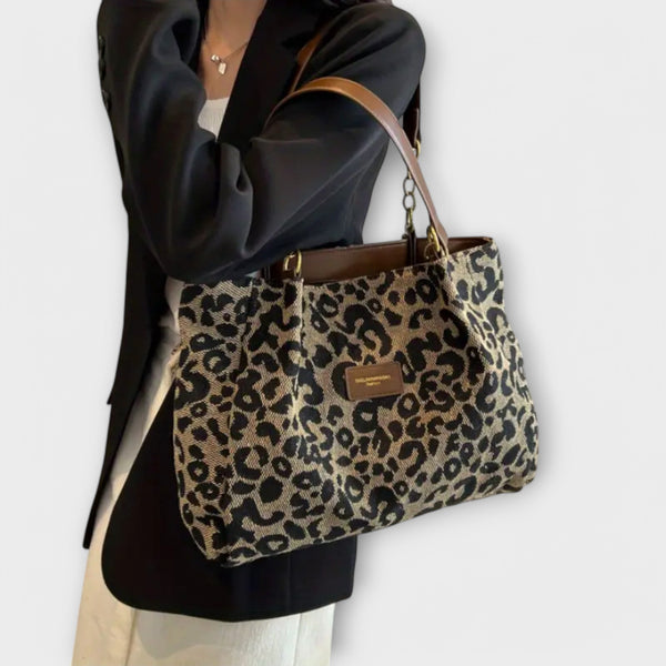Lora. - Leopard Canvas Tote