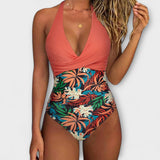 One-Piece Swimsuit with V-Neck