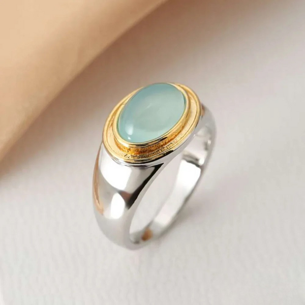 Retro Green Moonstone Ring